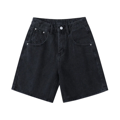 2025 Summer Women's High Waist Denim Shorts Casual Loose Ladies Plus Size Streetwear Fashion Button Wide Leg Short Jeans Female
