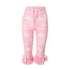 66489 Lace Low Waist Knee Pant Ladies Streetwear Casual