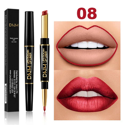 12 Colors 2 In1 Long-lasting Lip Liner Matte Lipsticks Portable Lip Pencil Waterproof Moisturizing Lip Makeup Contour Cosmetics