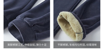 Men Winter Plus Velvet Thick Tracksuits Men's Lamb Cashmere Hoodies+vests+pants Three-pieces Sets Men Warm Casual Lamb Wool Sets