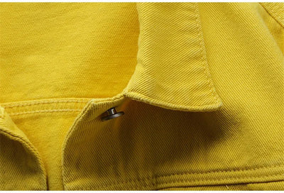 Women's Denim Jacket Spring Autumn Short Coat Pink Jean Jackets Casual Tops Purple Yellow White Loose Tops Lady Outerwear KW02