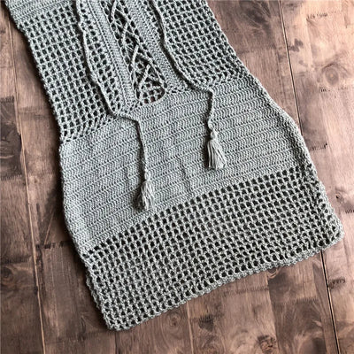 CROCHET BIKINI Hollow Out Set Knitted Cotton Handmade Sexy Swimsuit Summer Swimwear Bandage Beachwear European Bathing suit