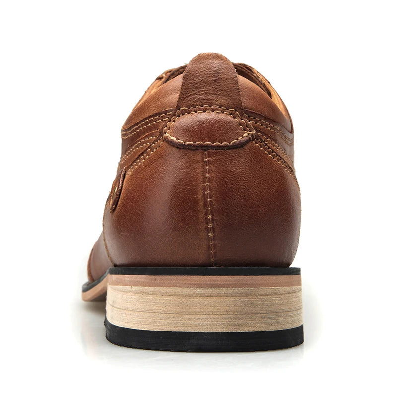 ZFTL New Men Dress shoes Genuine Leather Man Business shoes Big Size Men's Wedding shoes Casual Lace-up shoes Handmade  2025