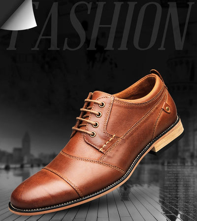 ZFTL New Men Dress shoes Genuine Leather Man Business shoes Big Size Men's Wedding shoes Casual Lace-up shoes Handmade  2025