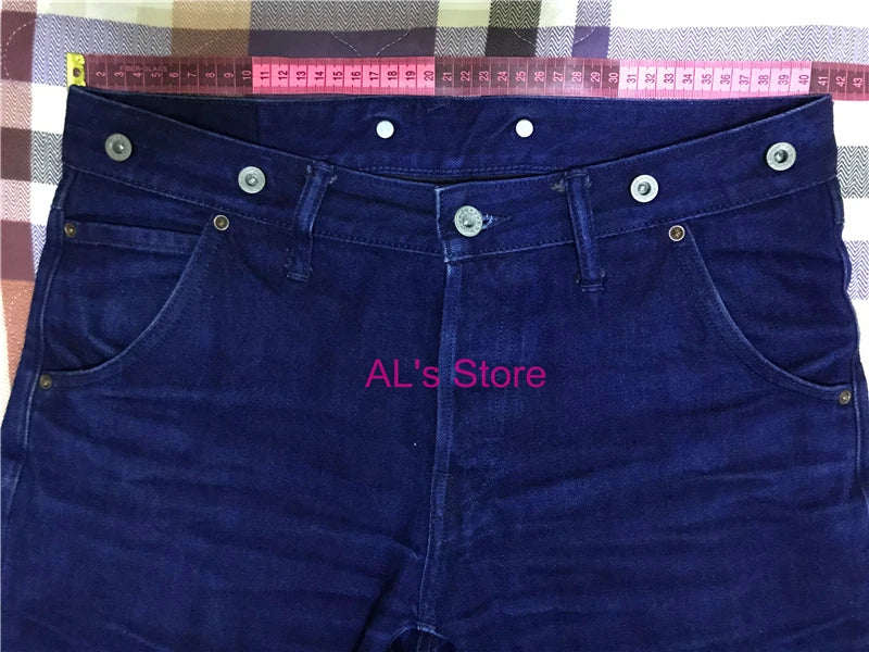 710-0003 Heavy Weight Indigo Selvage Washed 14oz Pants Sanforized Thick Raw Denim Jean Red Tornado