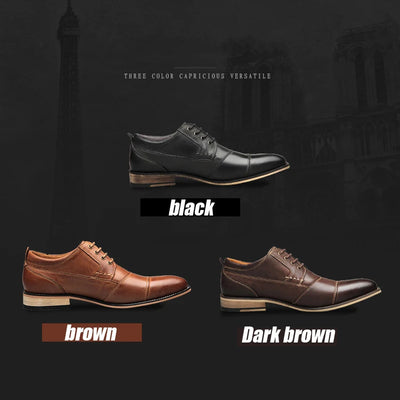 ZFTL New Men Dress shoes Genuine Leather Man Business shoes Big Size Men's Wedding shoes Casual Lace-up shoes Handmade  2025