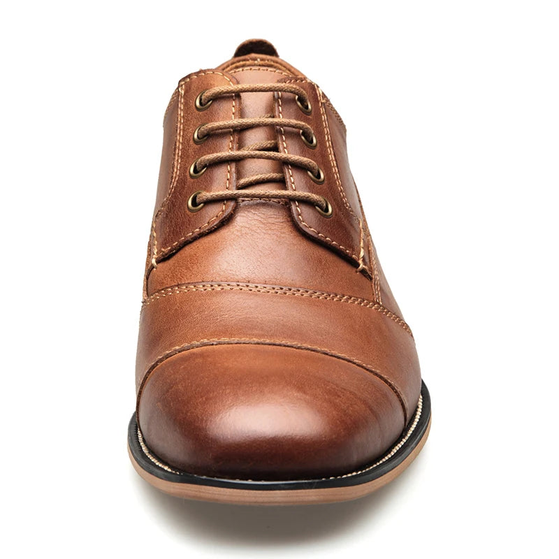 ZFTL New Men Dress shoes Genuine Leather Man Business shoes Big Size Men's Wedding shoes Casual Lace-up shoes Handmade  2025