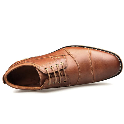 ZFTL New Men Dress shoes Genuine Leather Man Business shoes Big Size Men's Wedding shoes Casual Lace-up shoes Handmade  2025