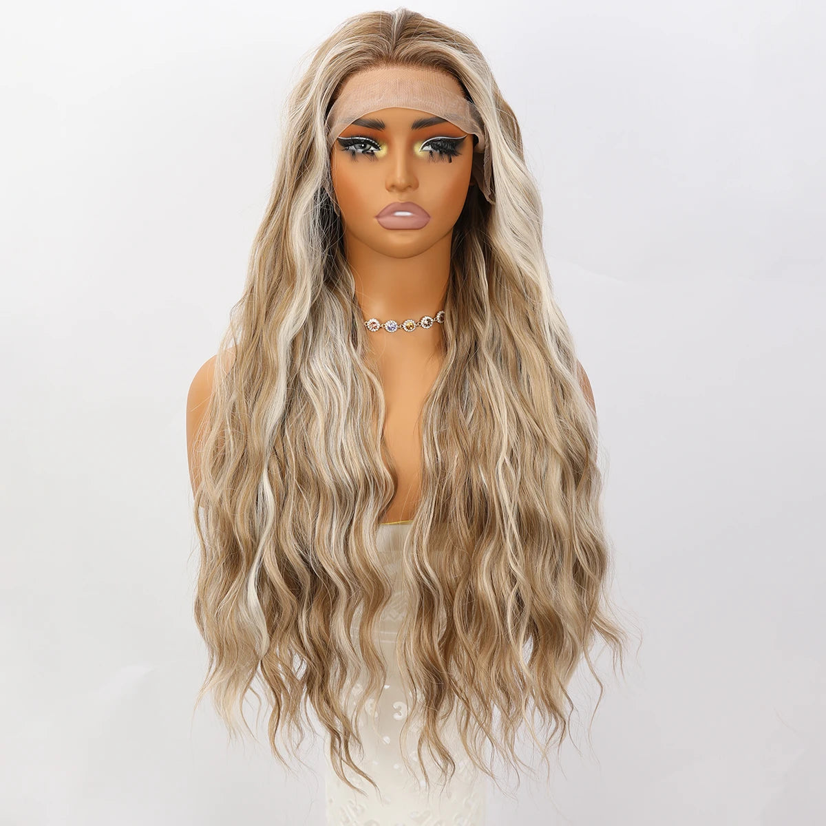 28-inch | Brown Blonde Mixed High-gloss Lace Front T Part SM9208 Series Please Call Me for Actual Inventory.SM9208