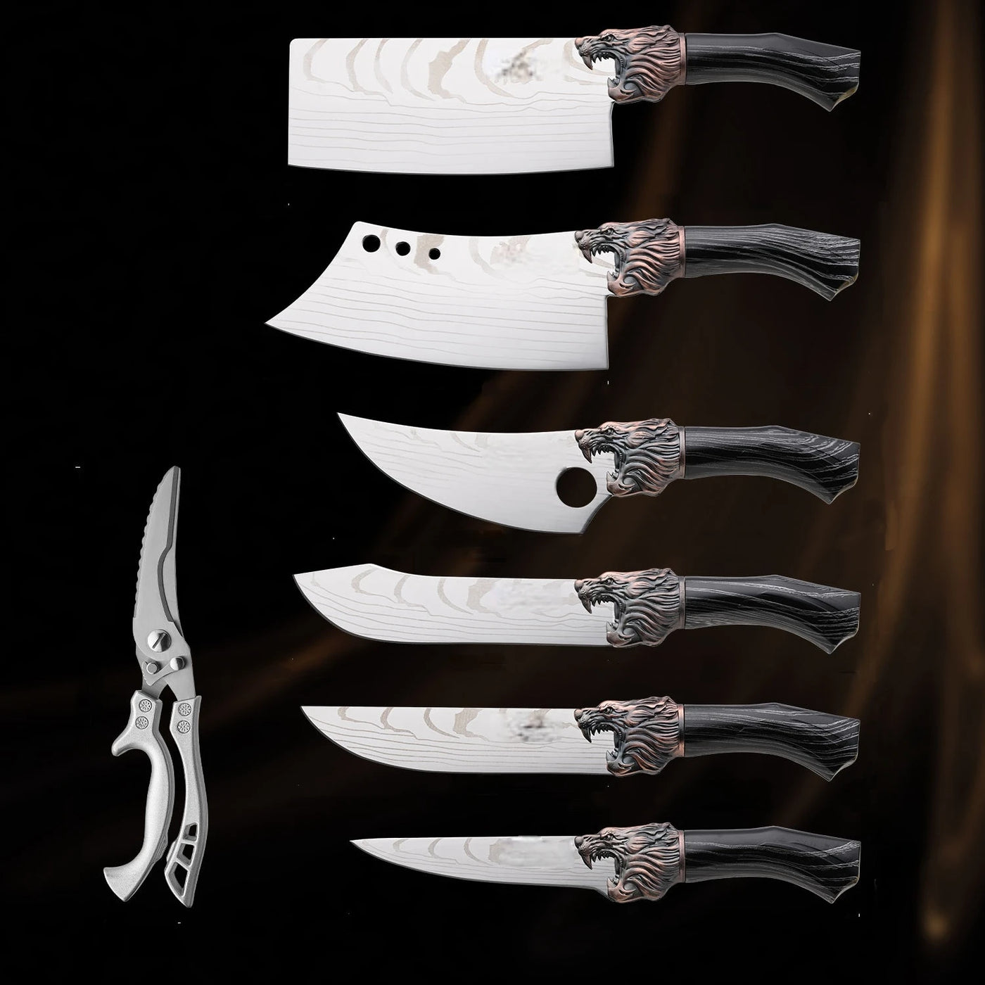 Hot Sale Multi Functional Meat Cutting Boning Knife Set Stainless Steel Kitchen Chef Knives Set