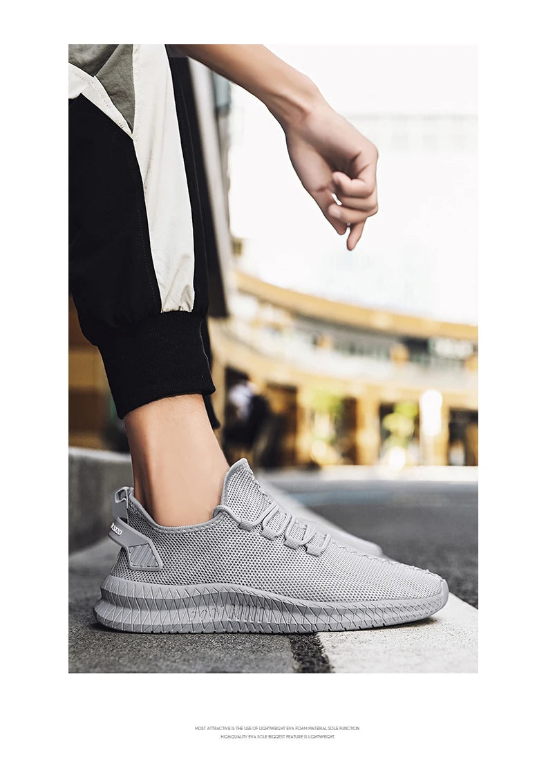 Mesh Men Shoes Breathable White Mens Sneakers Trendy  Lightweight Black Walking Big Size Man Tenis Shoe Zapatillas Hombre