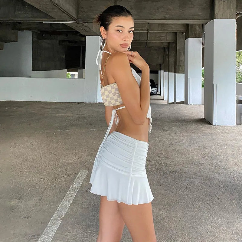 White Halter Top