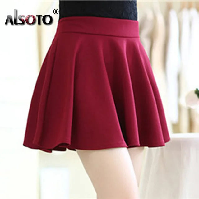 ALSOTO Summer Style Sexy Skirt for Girl Korean Skirts Womens Faldas Anti emptied saia lady Skater pleated mini Skirt tutu