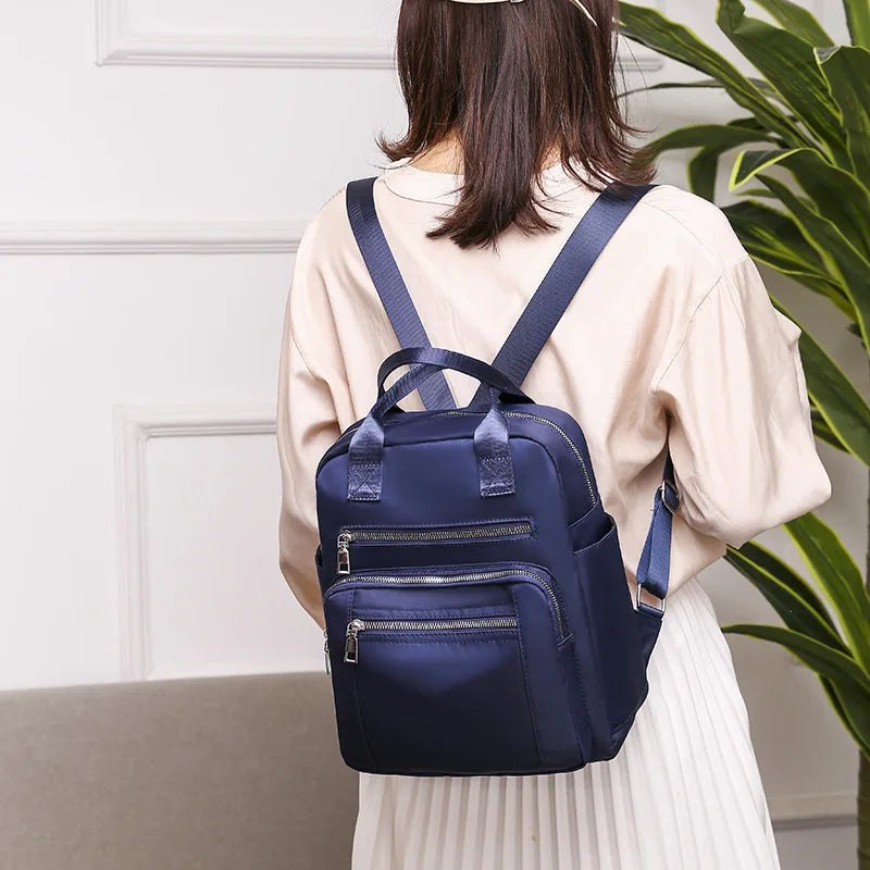 Women Backpack Travel Casual Waterproof Women's Shoulder Bags Female Large Capacity Oxford Rucksack Black Purse