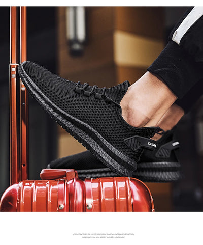 Mesh Men Shoes Breathable White Mens Sneakers Trendy  Lightweight Black Walking Big Size Man Tenis Shoe Zapatillas Hombre