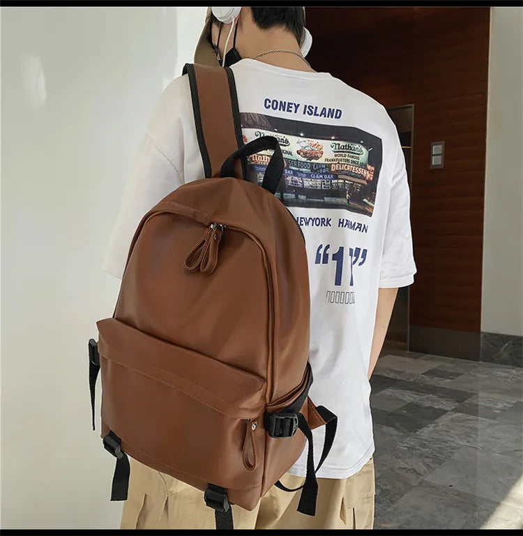 Large Backpack Women Leather Rucksack Women's Knapsack Travel Backpacks Shoulder School Bags for Teenage Girls Mochila Back Pack