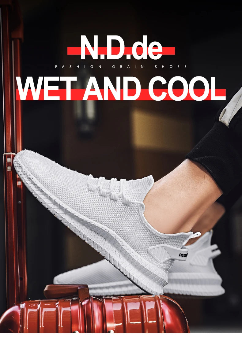 Mesh Men Shoes Breathable White Mens Sneakers Trendy  Lightweight Black Walking Big Size Man Tenis Shoe Zapatillas Hombre