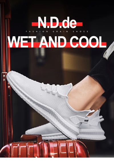 Mesh Men Shoes Breathable White Mens Sneakers Trendy  Lightweight Black Walking Big Size Man Tenis Shoe Zapatillas Hombre