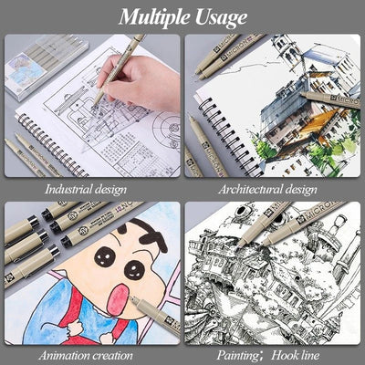 SAKURA Waterproof Micron Pen Set Waterproof Fine Liner Marker Pen Painting Drawing Sketch Markers Artistic Cartoon Design