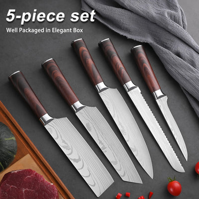 5 Pcs Kitchen Knives Set High Quality Durable Japanese Kitchen Boning Chefs Knife Set