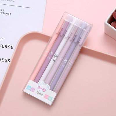 6Pcs/Set Cute Morandi Gel Pen Kawaii 0.5mm Black BallPen Office School Stationery Supplies Student Writing Water Pen Neutral Pen