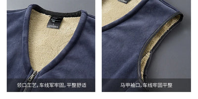 Men Winter Plus Velvet Thick Tracksuits Men's Lamb Cashmere Hoodies+vests+pants Three-pieces Sets Men Warm Casual Lamb Wool Sets