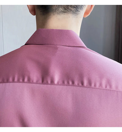 Shirts For Men Clothing Korean Luxury Long Sleeve Men's Social Shirts Simple All Match Casual Slim Fit Formal Work Wear Big Size