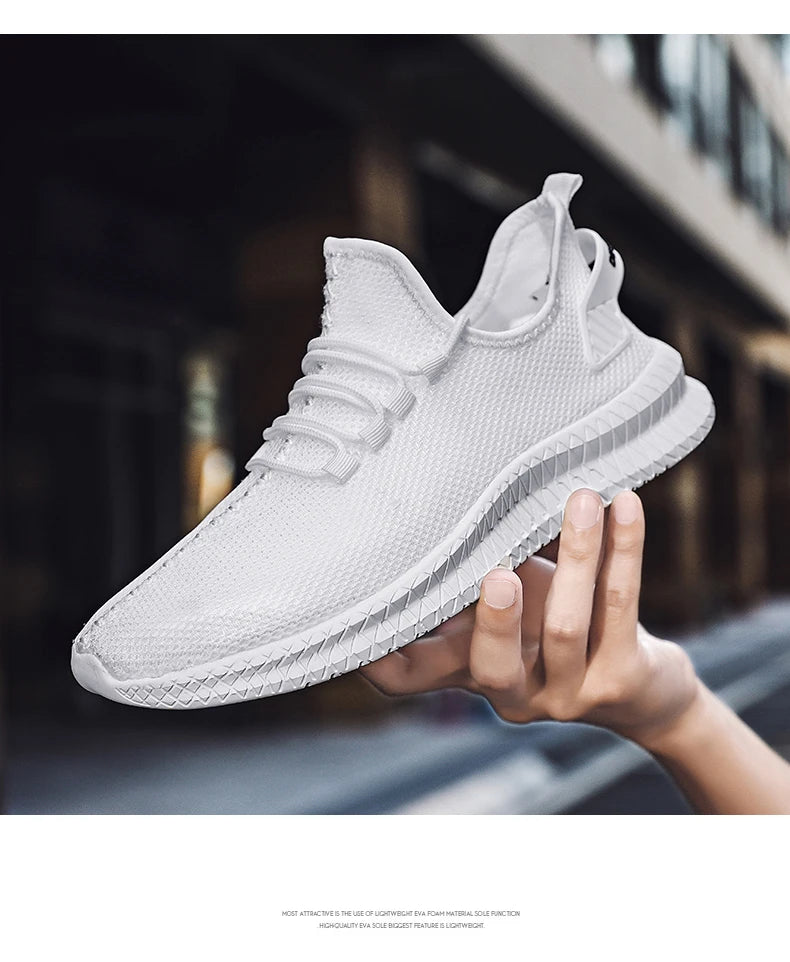 Mesh Men Shoes Breathable White Mens Sneakers Trendy  Lightweight Black Walking Big Size Man Tenis Shoe Zapatillas Hombre