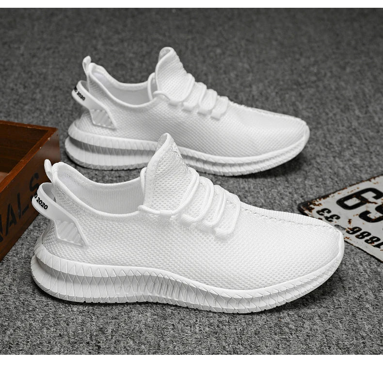 Mesh Men Shoes Breathable White Mens Sneakers Trendy  Lightweight Black Walking Big Size Man Tenis Shoe Zapatillas Hombre