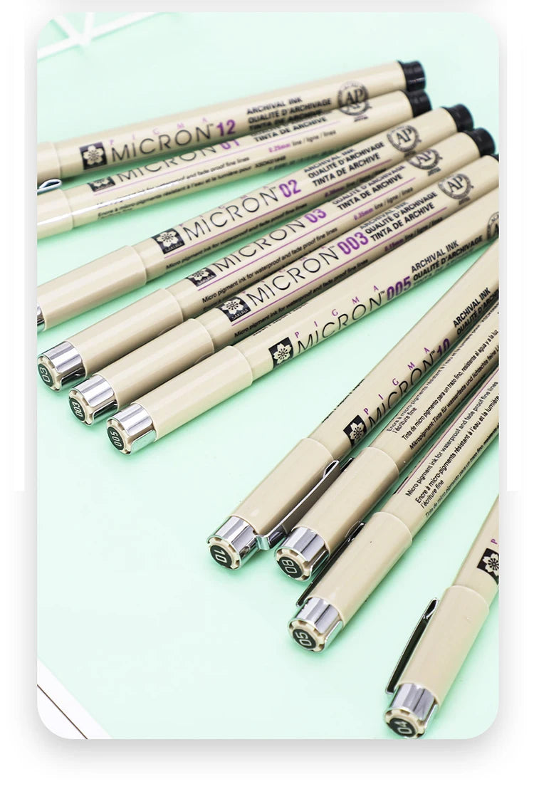 SAKURA Waterproof Micron Pen Set Waterproof Fine Liner Marker Pen Painting Drawing Sketch Markers Artistic Cartoon Design