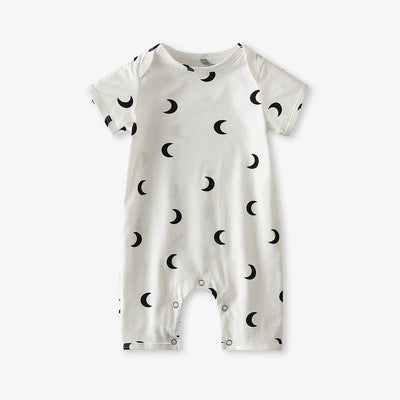 Newborn Baby Boys Girls Romper Summer Cotton Short Sleeve Print Jumpsuit Infant Pajamas 0-2Y Baby Clothes