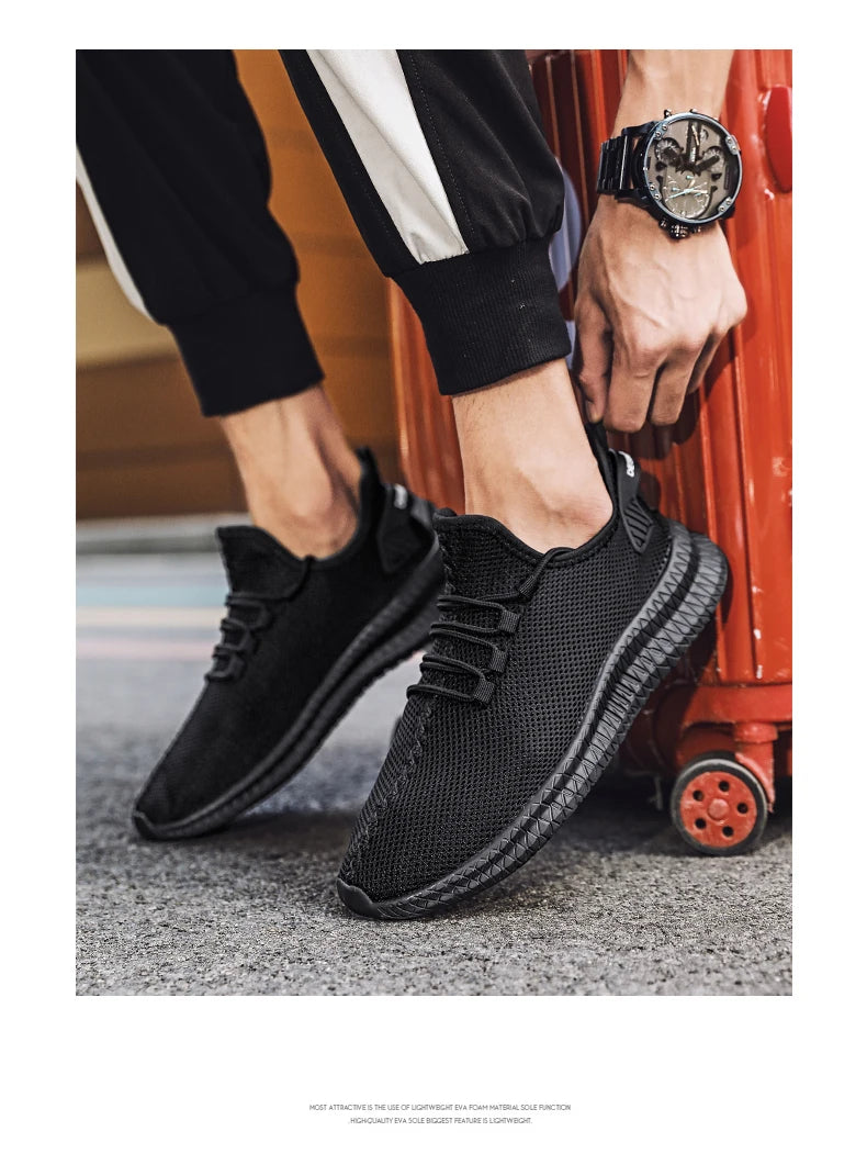 Mesh Men Shoes Breathable White Mens Sneakers Trendy  Lightweight Black Walking Big Size Man Tenis Shoe Zapatillas Hombre