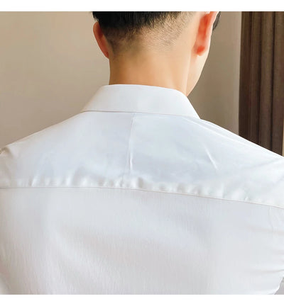 Shirts For Men Clothing Korean Luxury Long Sleeve Men's Social Shirts Simple All Match Casual Slim Fit Formal Work Wear Big Size