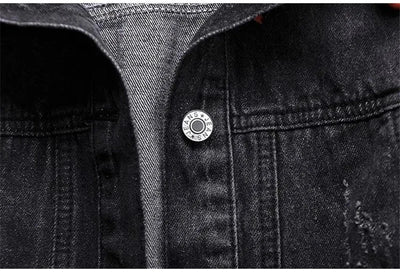 Blue Deconstructable Hooded Turn-down Collar Denim Jacket Women Loose Button Patchwork Outwear Jean Coat Female