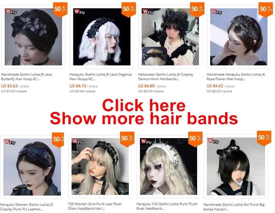 Women’s Harajuku Steampunk Handmade Dog ears and tail Cute Style  Headband Y2K Lolita Subculture Spicy Girls Gothic HairBands