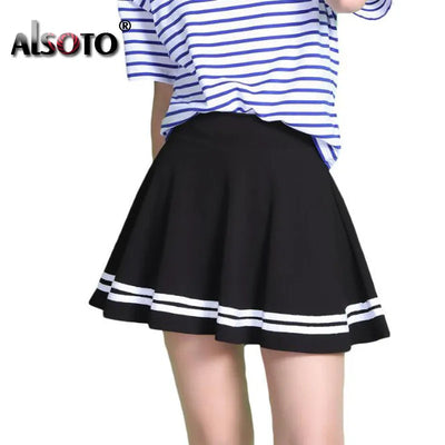 ALSOTO Summer Style Sexy Skirt for Girl Korean Skirts Womens Faldas Anti emptied saia lady Skater pleated mini Skirt tutu