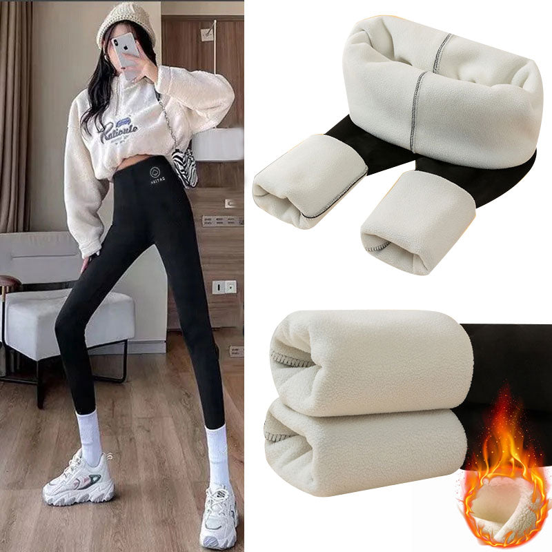 Autumn Winter High Waist Plus Velvet Shark Pants Women Seamless Fleece Warm Leggings Slim Casual Sports Fitness Yoga Leggings