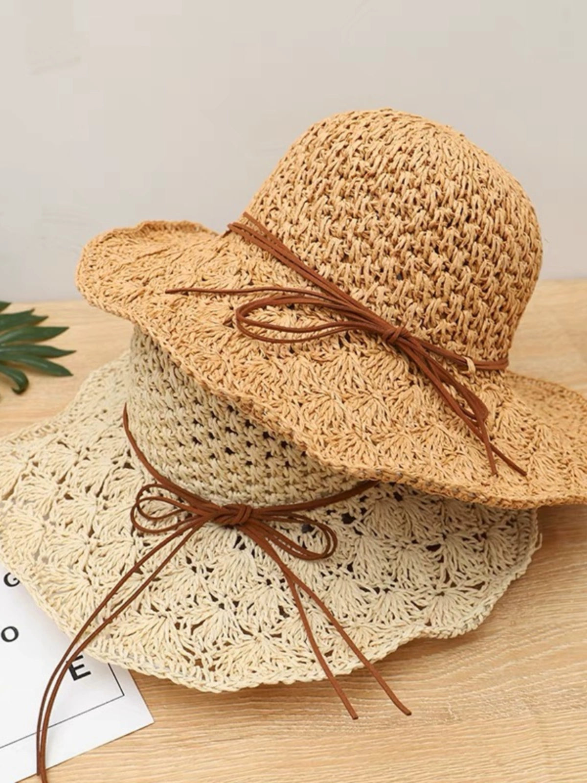 Women's Summer Outdoor Sunshade Foldable Bow Straw Hat