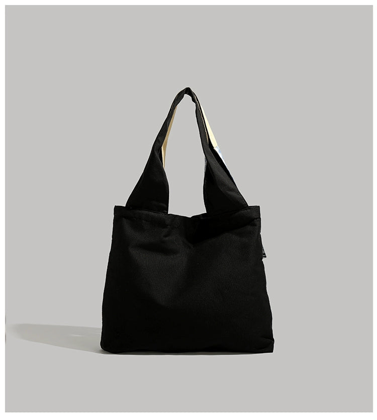 Y2g Cute Funny Stylish Niche Style Patchwork Stuffed Fur Bag College Student Work Clothing Cartoon Canvas Shoulder Bag