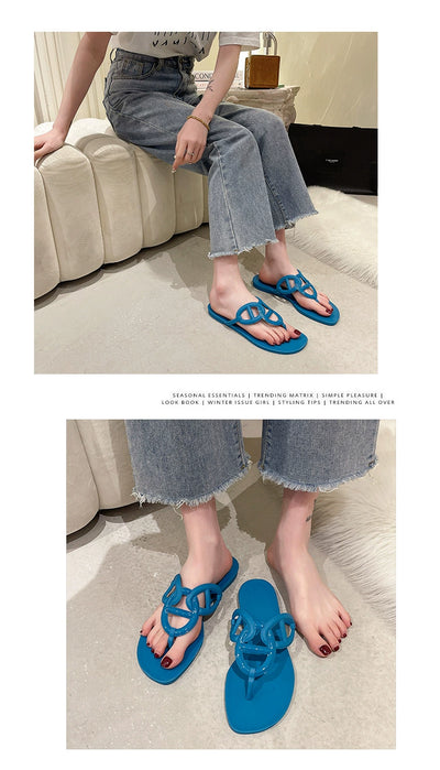 Internet Celebrity Flats Summer Beach Pig Nose Slippers