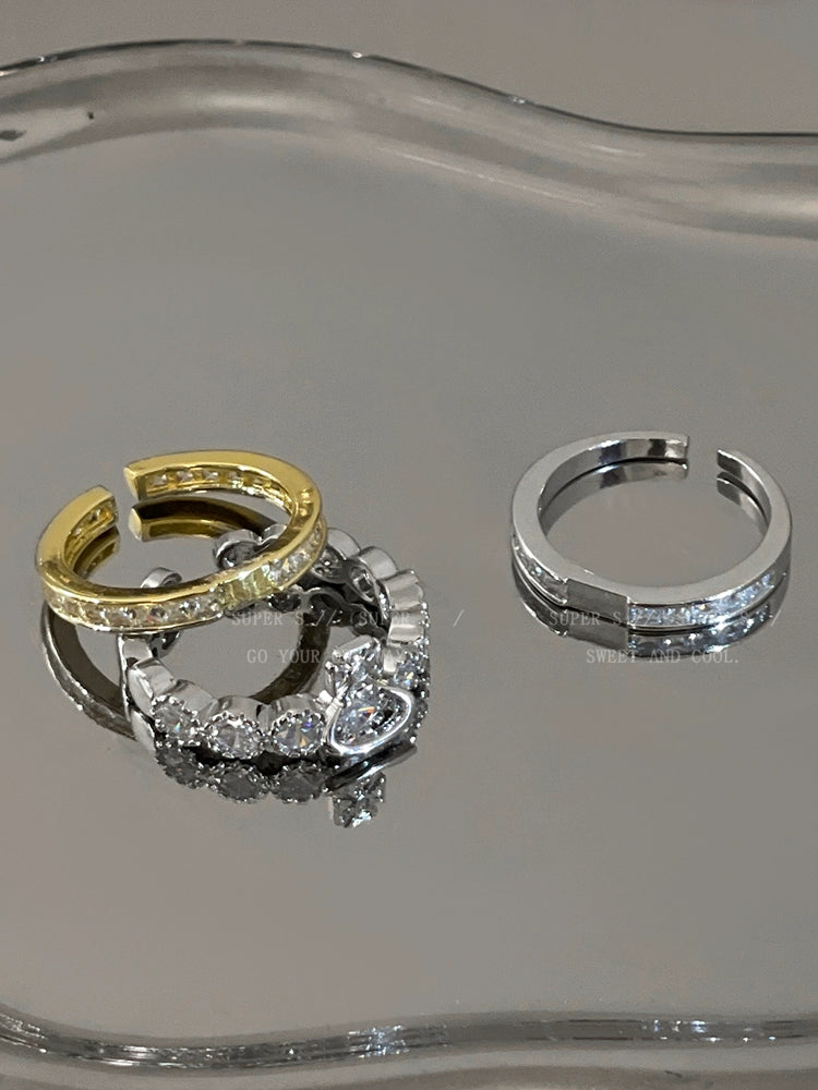 Super Flash Queen Mother Earth Planet Double-Layer Ring Female Twin Switchable Index Finger Ring Accessible Luxury Classy Simple Bracelet Couple's Ring