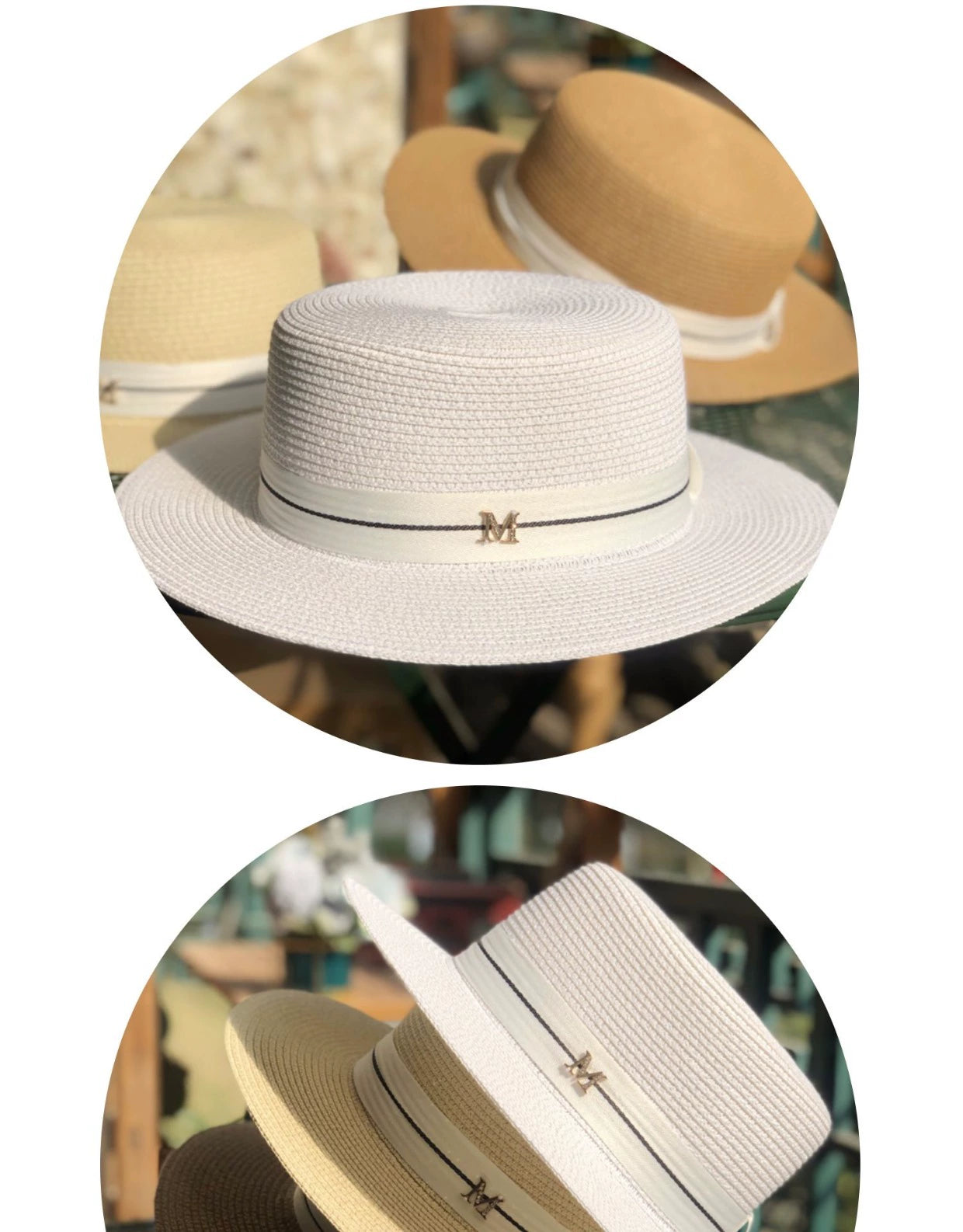 Sun Hat Fashionable White Straw Hat for Women
