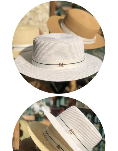 Sun Hat Fashionable White Straw Hat for Women