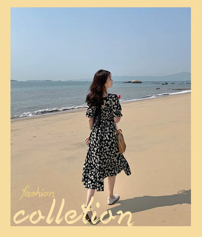 Super Fairy Open Back Chiffon Tea Break French Floral Dress