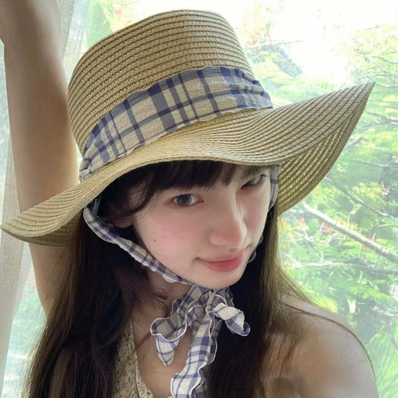 Female Summer Sweet Girl Outdoor Vacation Style Photo Straw Hat