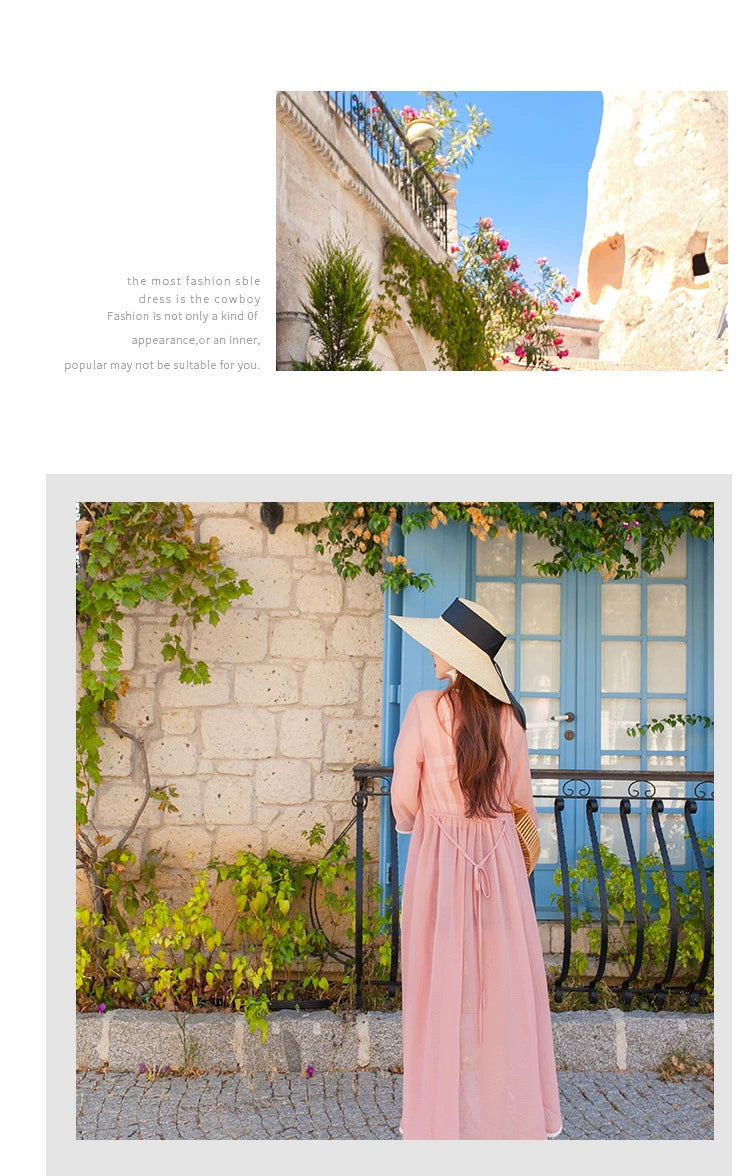 Beautiful Vacation Long Pleating Beach Shawl Cardigan