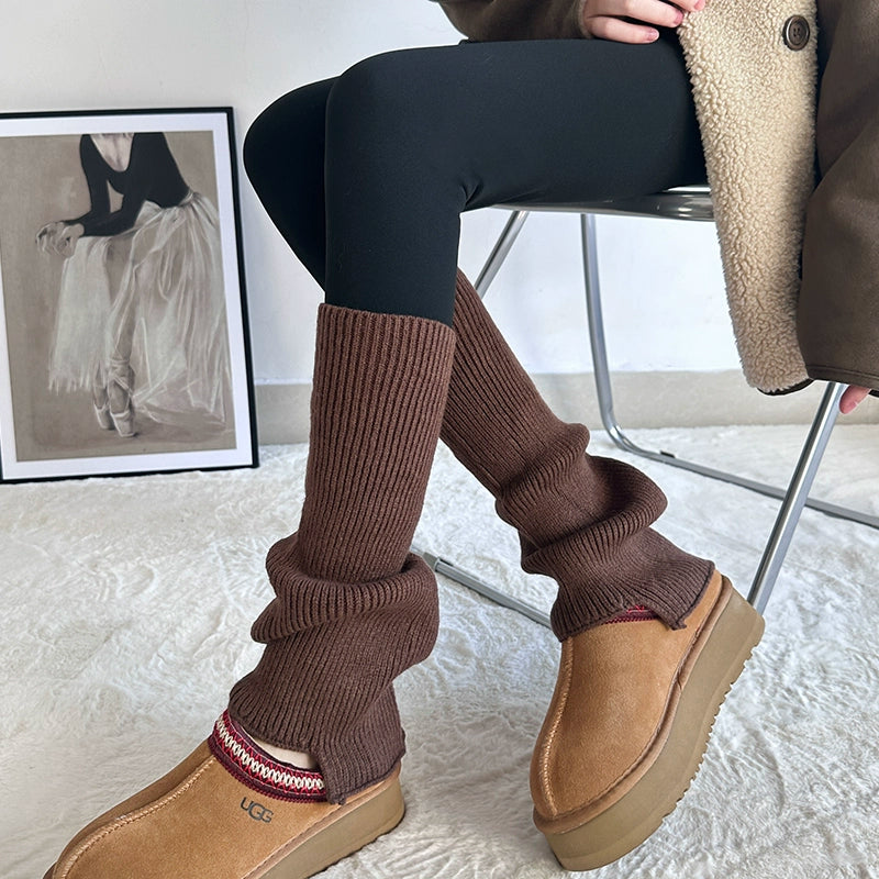 Yoga Pants Foot Sock Female Gray Bunching Socks Knee Socks Autumn and Winter Knee Socks Y2g Leg Warmer Calf Socks Matching Dad Shoes