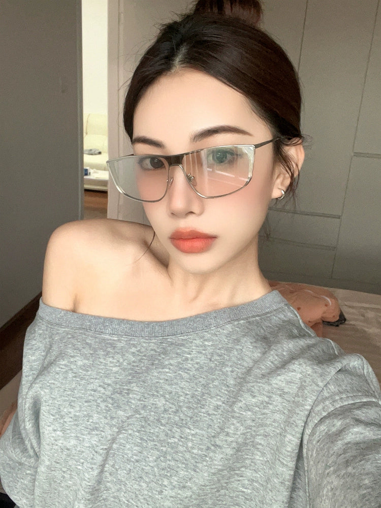 2024 New Autumn New One-Piece Windproof Goggles Y2g Cat Eye Retro Concave Shape Sunglasses Women's Fashionable