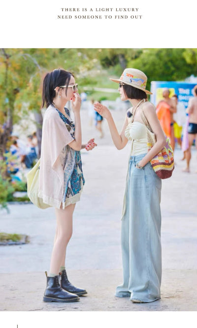 Qin Lan Same Type Pure Desire Wind Hot Spring Bathing Suit 2023 New Arrival Fancy Fall and Winter Covered Belly Sexy Seaside Vacation