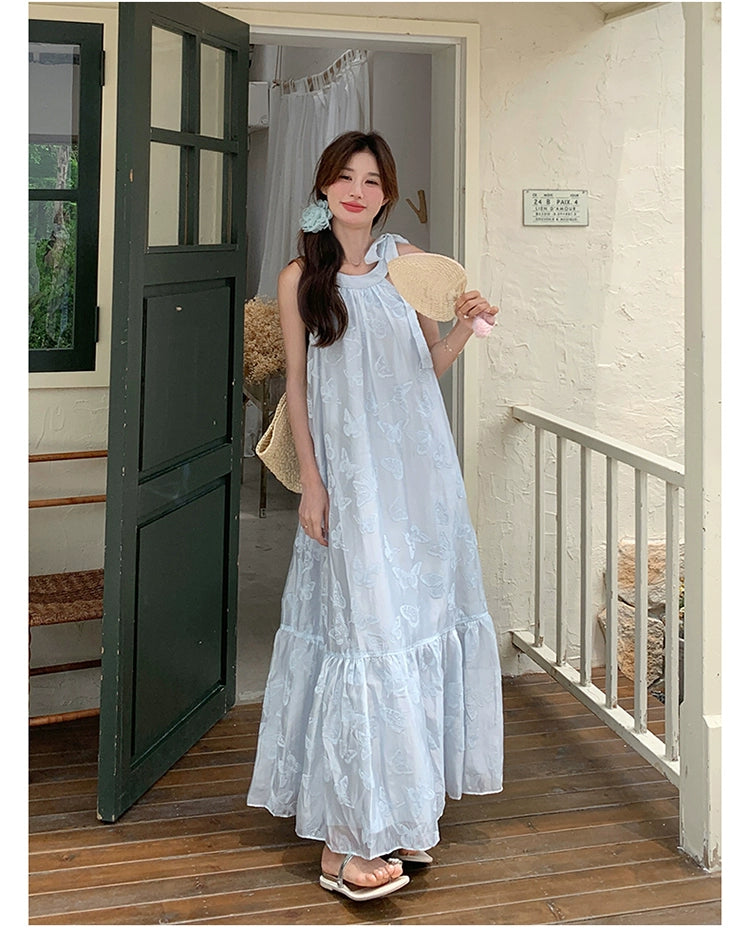 Lazy Vacation Style Dress Summer Elegant Halter